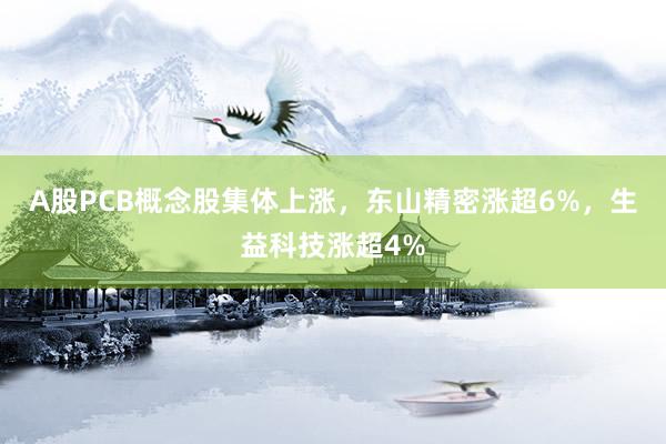A股PCB概念股集体上涨，东山精密涨超6%，生益科技涨超4%