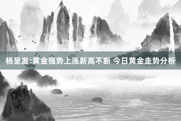 杨呈发:黄金强势上涨新高不断 今日黄金走势分析