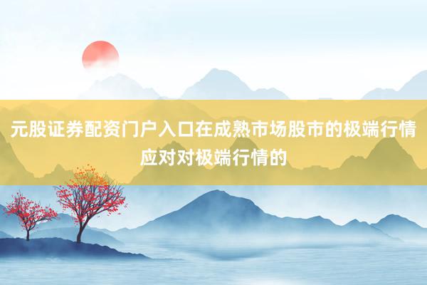 元股证券配资门户入口在成熟市场股市的极端行情应对对极端行情的