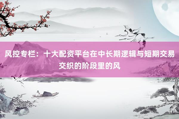 风控专栏：十大配资平台在中长期逻辑与短期交易交织的阶段里的风