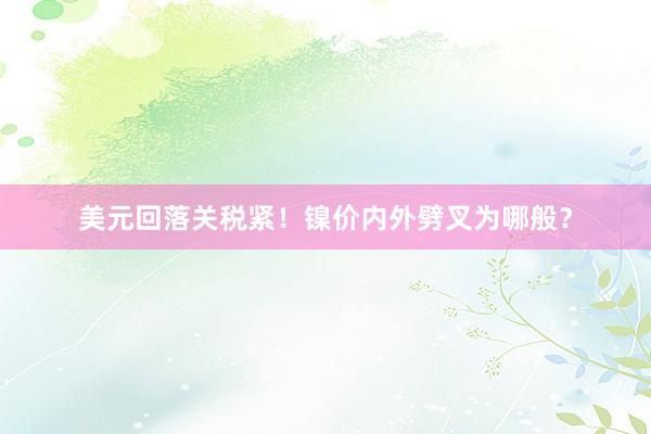 美元回落关税紧!镍价内外劈叉为哪般?