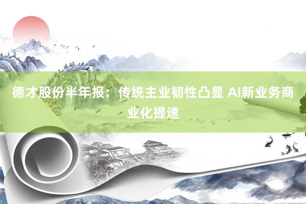 德才股份半年报：传统主业韧性凸显 AI新业务商业化提速