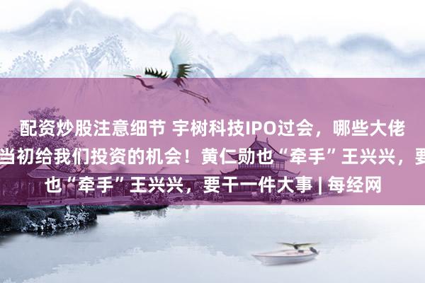 配资炒股注意细节 宇树科技IPO过会,哪些大佬赢麻了?雷军:谢谢当初给我们投资的机会!黄仁勋也“牵手”王兴兴,要干一件大事 | 每经网