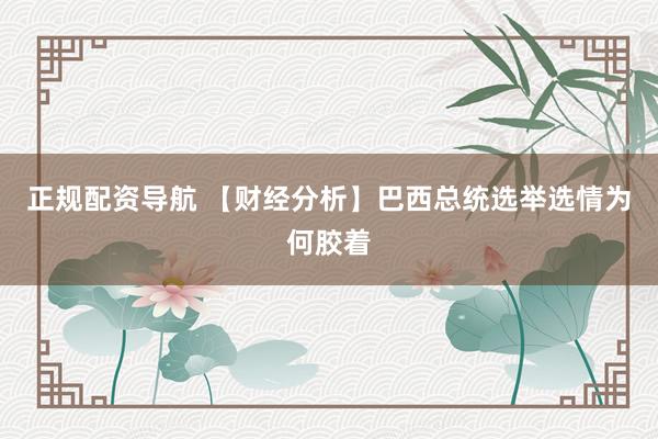 正规配资导航 【财经分析】巴西总统选举选情为何胶着